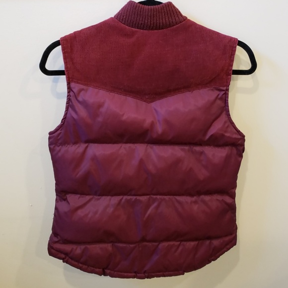 H&M burgyndy puffer vest with corduroy detailing S - Picture 2 of 6